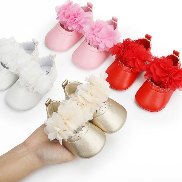 

first walkers rose flower pink princess born baby girl shoes soft cotton anti slip toddler solid color infant