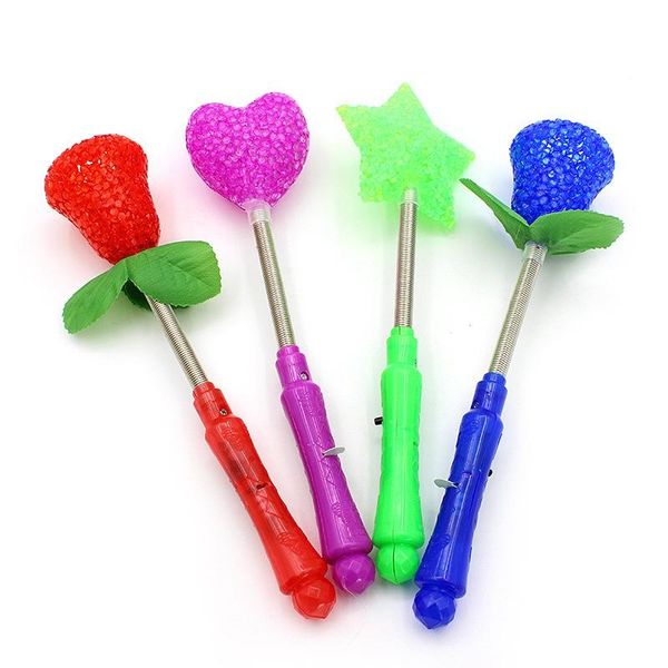 

led glow stick light up rice particed spring star rose shaking glow stick for party wedding decoration toys