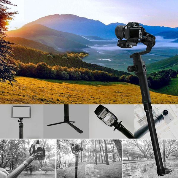 

35cm portable carbon fiber bar handheld extension rod stick for d-ji ronin-s gimbal stabilizer 1/4'' 3/8" thread screws stabi