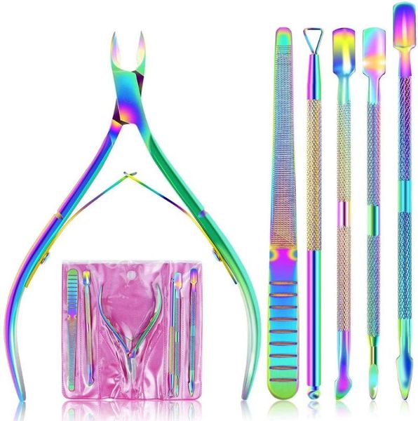 

nail art kits cuticle nipper and pusher set nippers stainless steel trimmer cutter dead skin remover toenails fingernails care