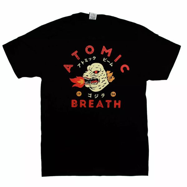 

godzilla atomic breath t shirt, White;black
