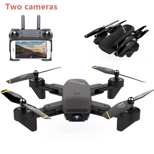 

helicopter double camera mini fold selfie drone with wifi fpv 2mp hd quadcopter vs sg700 dron drones