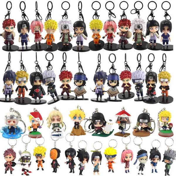 

6pcs/lot naruto shippuden sasuke kakashi haruno sakura gaara jiraiya figure action figure keychains pvc model toys brinquedos