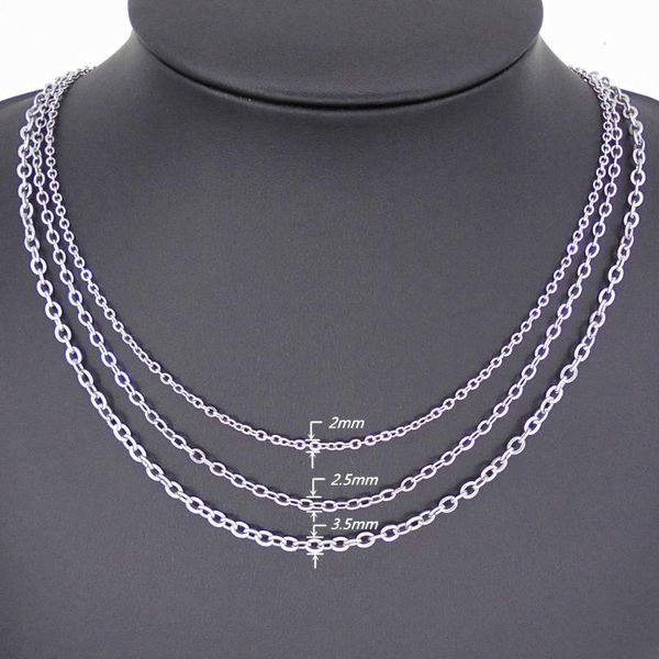 

16"18"20"22"24"26"stainless steel necklace flat o shape chain many widths for pendant jewelry findings never f, Silver