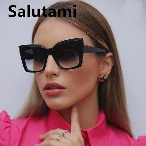 

sunglasses vintage oversized square for women fashion brand gradient sun glasses female chic black brown shades big frame, White;black