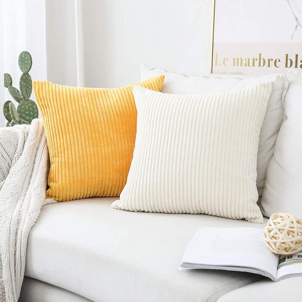 

cushion/decorative pillow supersoft corduroy cushion cover home decor covers plain striped throw case for sofa bed living room decoration