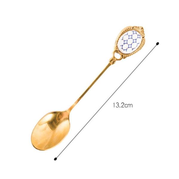 

spoons light luxury stainless steel golden coffee spoon soup creative mixing ceramic