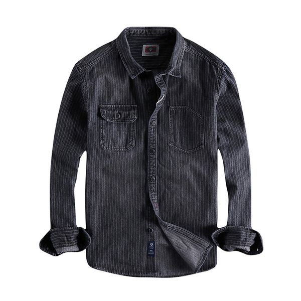 

Men's Casual Shirts Japanese Harajuku Distressed Vertical Striped Shirt for Men Urban Boys Streetwear Button Up Long Sleeve Plus Size GI5P, White;black