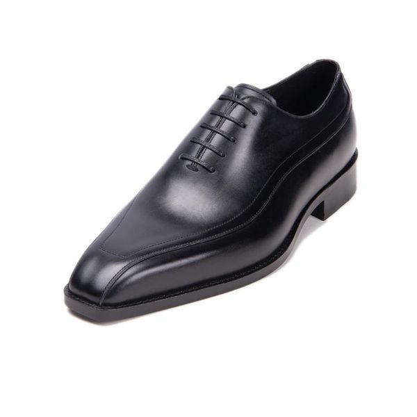 

dress shoes handmade large size men's cow leather men oxfords models, Black