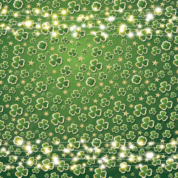 

party decoration st. patrick's day backdrop green clover golden stars pography background family decor po booth studio prop