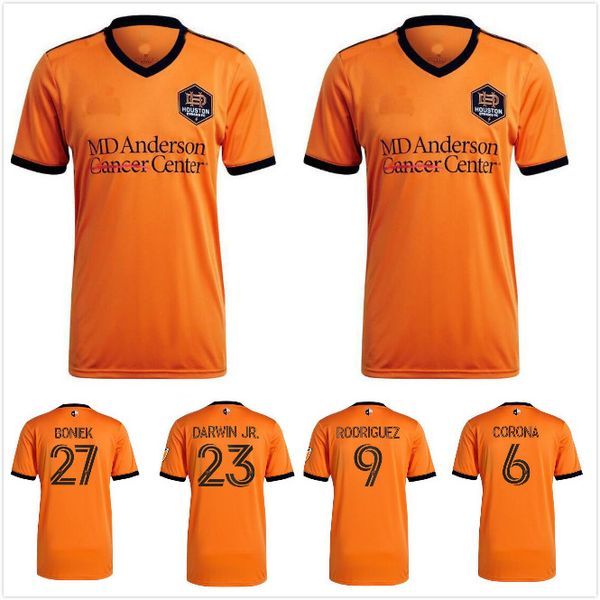 

2021 2022 houston soccer jerseys dynamo elis ramirez manotas 21 22 mls football shirt home uniforms, Black;yellow