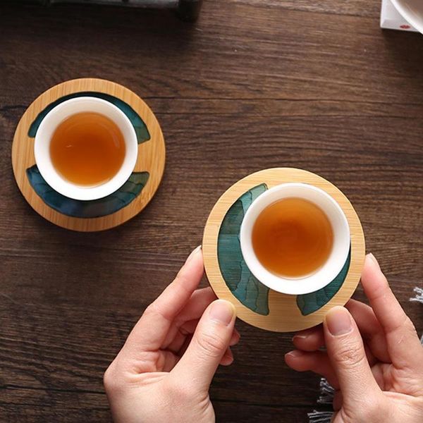 

mats & pads durable resin coasters placemats round heat resistant drink mat table tea coffee cup pad non-slip insulation