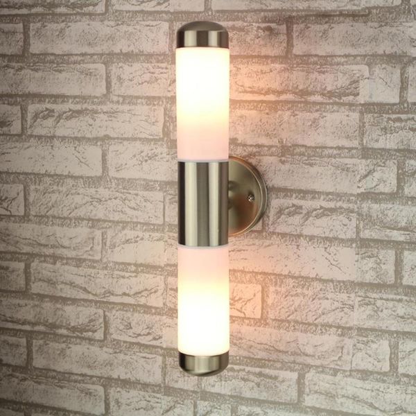 

outdoor wall lamps double lights street sconce stainless steel led aisle spot acrylic e27 garden yard fixture light ip65 lamp