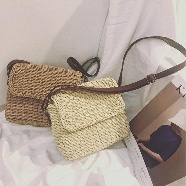 

shoulder bags mini summer women bag hand made exquisiteness straw woven flap sweet pastoral rattan girls beige brown #30