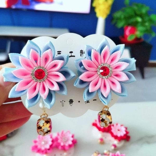 

hair accessories handmade boutique fashion barrettes ribbon tassels girls clips hairpin children headwears 057, Slivery;white