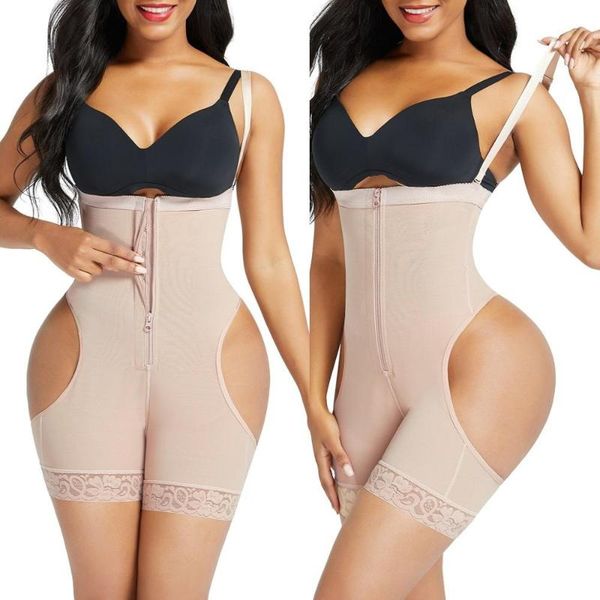 

women's shapers corset secret high waist tummy control panties adjustable straps thong shaper bulifter zipper lingerie women underwear, Black;white