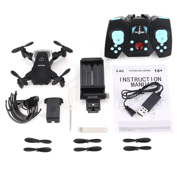 

drones 808 mini pocket foldable fpv rc quadcopter drone with 0.3mp/720p hd adjustable wifi camera real-time altitude hold headless mode
