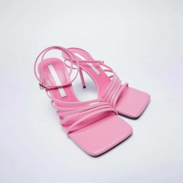 

sandals ankle strap comfort shoes for women female sandal high heels large size 2021 summer girls beige high-heeled low big stiletto fas, Black