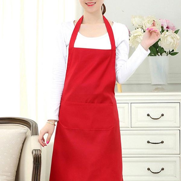 

aprons 1pc 2colors cooking kitchen apron for woman men chef waiter cafe shop bbq hairdresser gift bibs wholesale