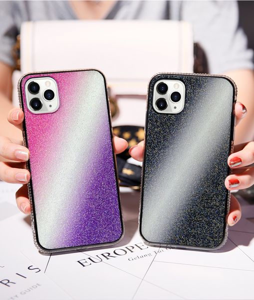 Luxo Bling Glitter Diamond Gradient Capas telefônicas para Samsung Galaxy Nota 20 Ultra S21 S20 S10 Plus Nota 10 Pro Suave TPU Capa