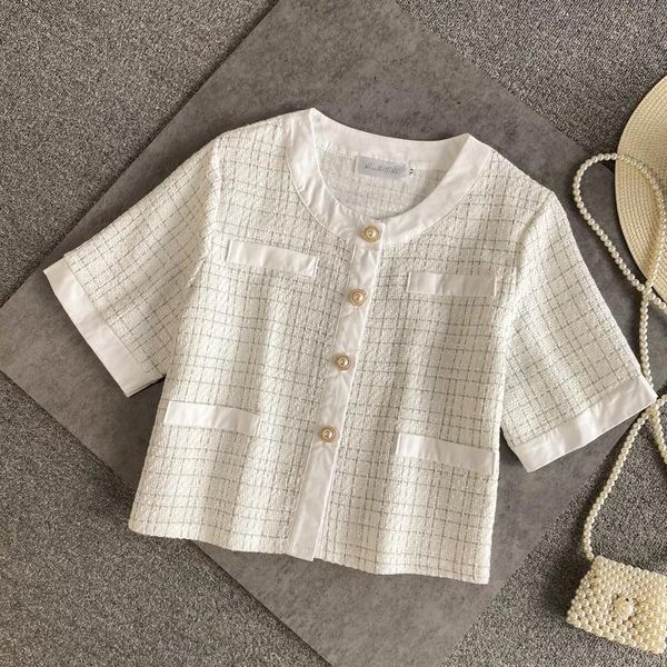 

women's jackets summer 2021 small fragrance single breasted cardigan coat women crop fashion vintage british outerwear tweed short jack, Black;brown