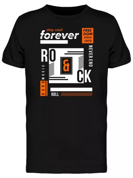 

Forever Rock Typography Men's Tee -Image by Shutterstock, White;black