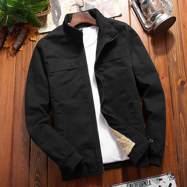 

men's jackets winter jacket warm fleece cargo bomber men casual thick windbreaker slim fit coat brand baseball parka, Black;brown