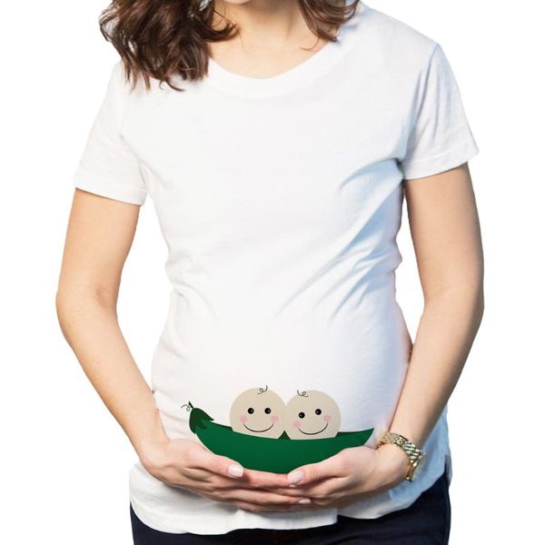 

maternity & tees women's clothes pregnancy t-shirt tee ropa de mujer, White