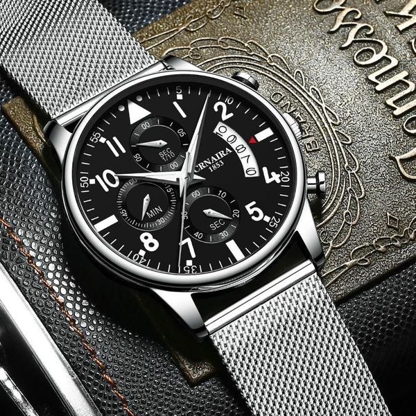 

wristwatches watches men 2021 trend fashion business luxury waterproof sports wrist watch for quartz wristwatch relogio masculino, Slivery;brown