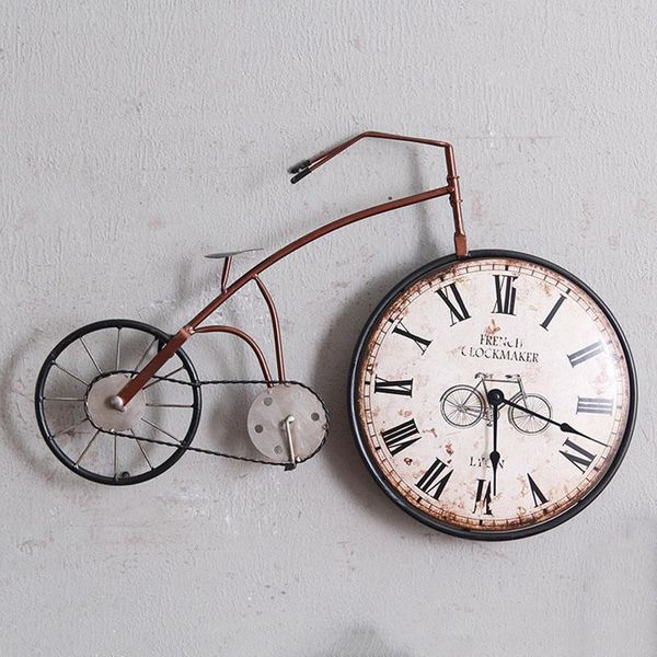 

american retro bedroom wall clock creative personality bicycle decorative crafts hanging mural decorations ornaments clocks