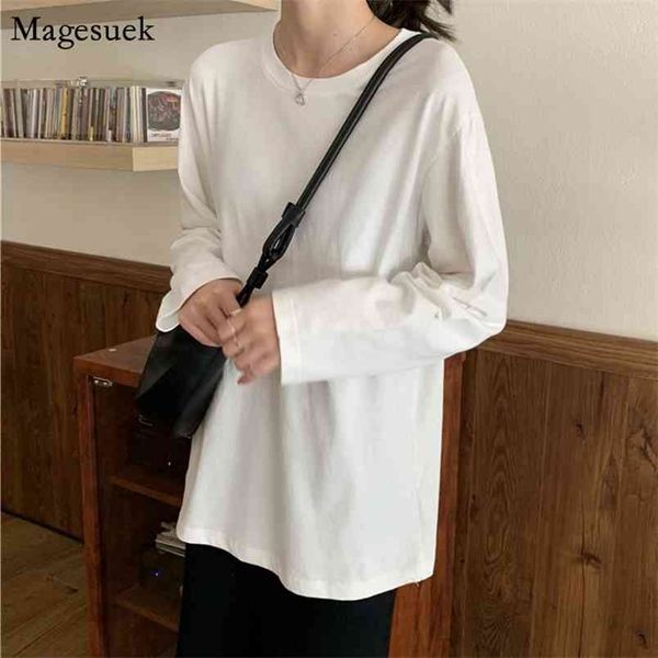 

korean o-neck cotton solid women shirts blouses plus size 3xl loose white blouse femme spring casual shirt blusas 12730 210512