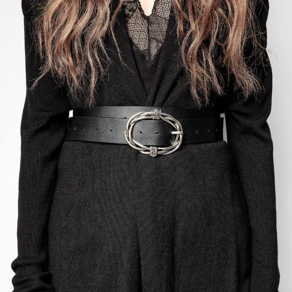 

belts 2021 women's belt leather retro black buckle, Black;brown