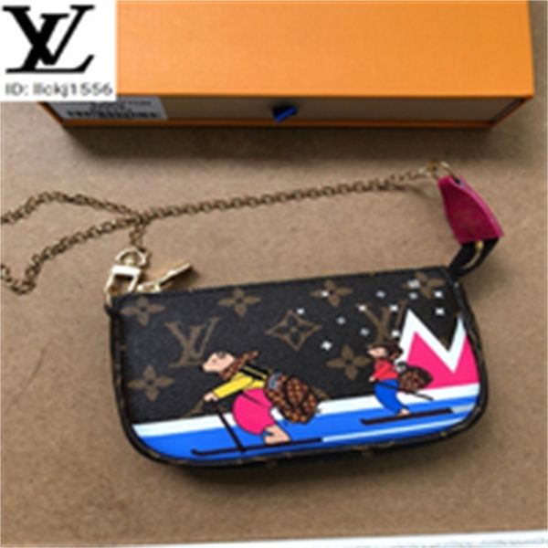 

designer luxury sltt m63830 textured zipper crossbody bag men real leather long chain wallets compact purse clutches evening key brand card, Red;black