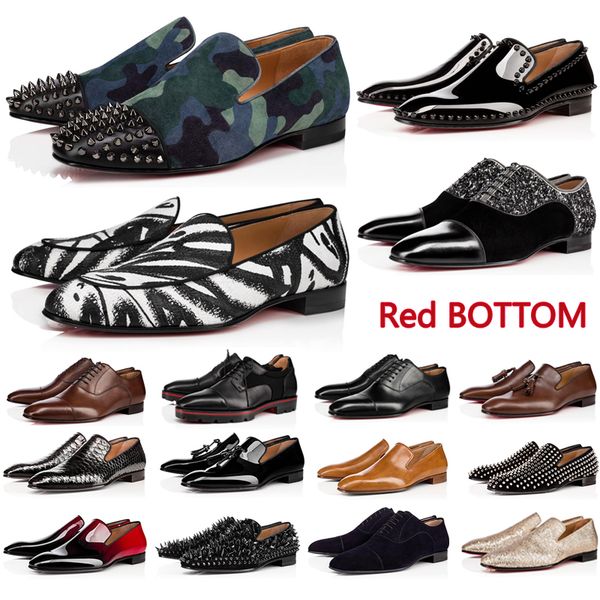 

designer sneakers red bottom shoe low cut suede spike shoes for mens luxury party dress wedding business shoe with box, Black