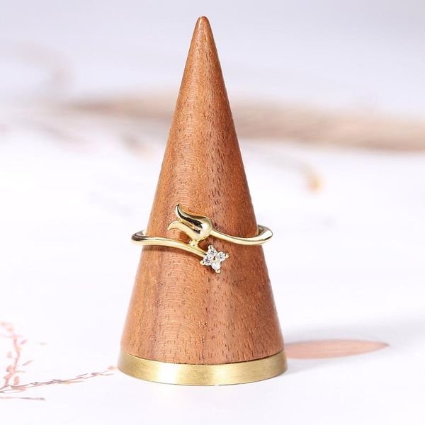

wedding rings tulip flower ring for women korean adjustable crystal dainty aesthetic teen girls friends jewelry kar365, Slivery;golden