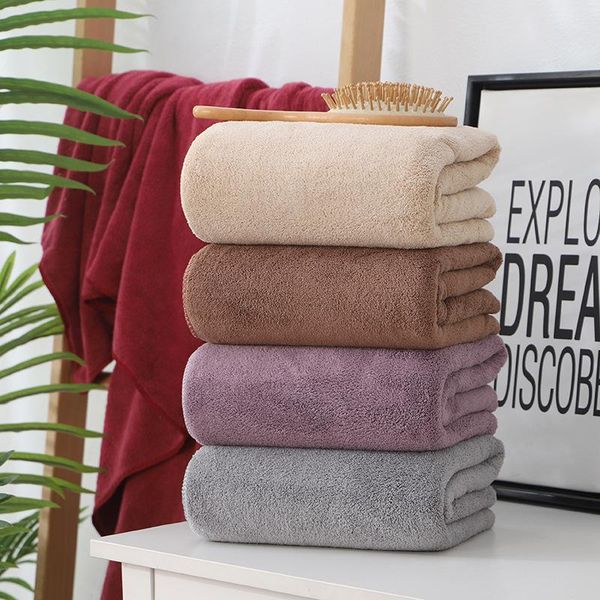 

thickened bath towel coral fleece soft absorbent household non-pure cotton beach does not shed hair wipes for home textile