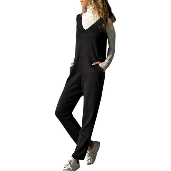 

women's jumpsuits & rompers chamsgend women spaghetti strap wide legs bodycon jumpsuit trousers clubwear plus size playsuit c30123, Black;white