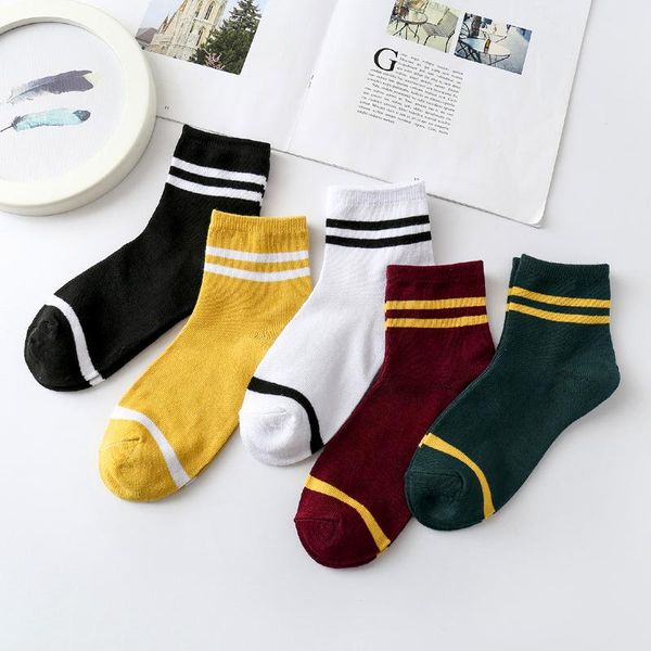 

pairs women socks set fashion striped woman female casual short solid colors black white skarpetki damskie calcetines & hosiery