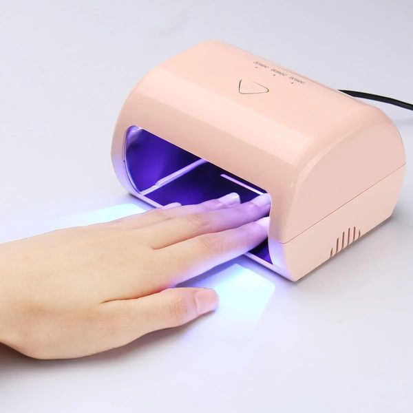 

9w led uv lamp nail art dryer machine gel polish curing manicure pedicure salon tools 110-240v - pink, Silver