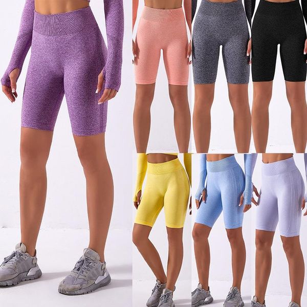 

yoga outfits style high waist seamless sport shorts hip push up women fitness running tummy control workout gym pants, White;red
