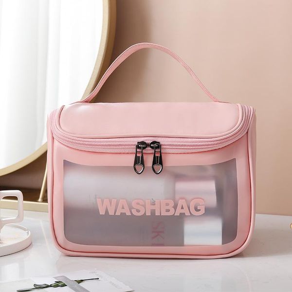 

storage bags translucent cosmetic bag pvc frosted wash portable large capacity buggy pu flip