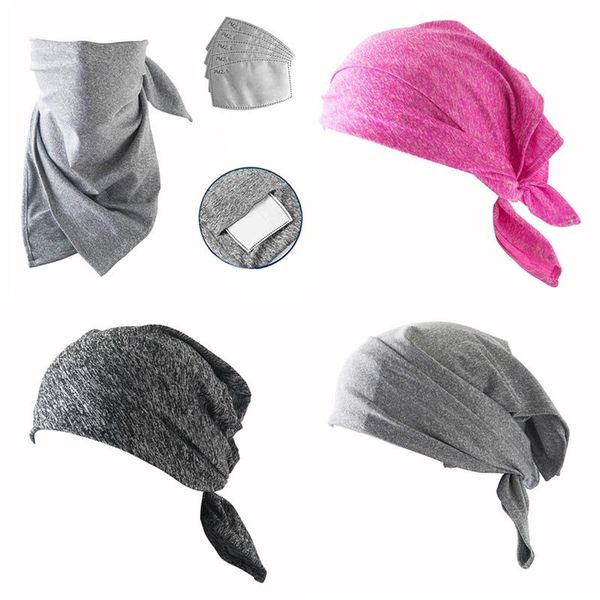 

multifunctional ice silk sunscreen seamless bandana neck gaiter tube dustproof face cover scarf cycling caps & masks, Black