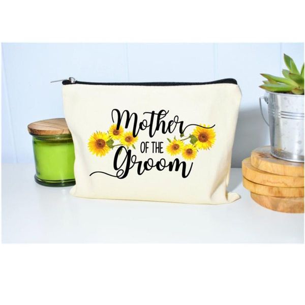 

cosmetic bags & cases custom sunflower bride shower bag team makeup gift bridesmaid wedding decoration bachelorette hen party pouch