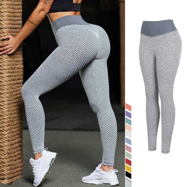 

women's leggings fitness woman push up pants bubble buleginsy sports joggers gym high waist legging workout seamless 2021, Black
