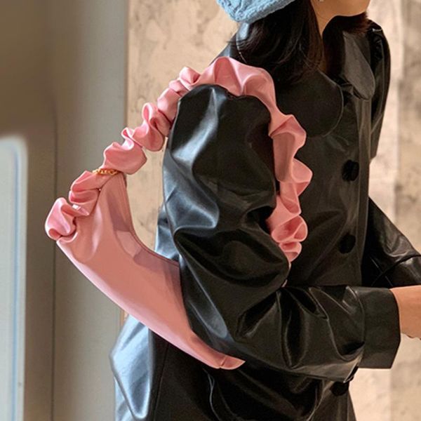 

evening bags retro women satin drawstring handbag elegant ladies pink underarm bag fashion female girls tote clutch purse shoulder