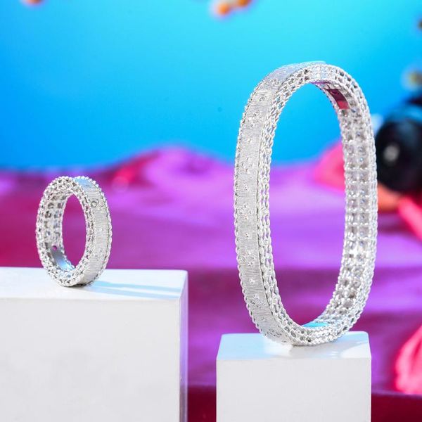 

earrings & necklace kellybola luxury trendy sparkly stackable bangle ring for women bridal jewelry sets wedding perfect gift bo, Silver