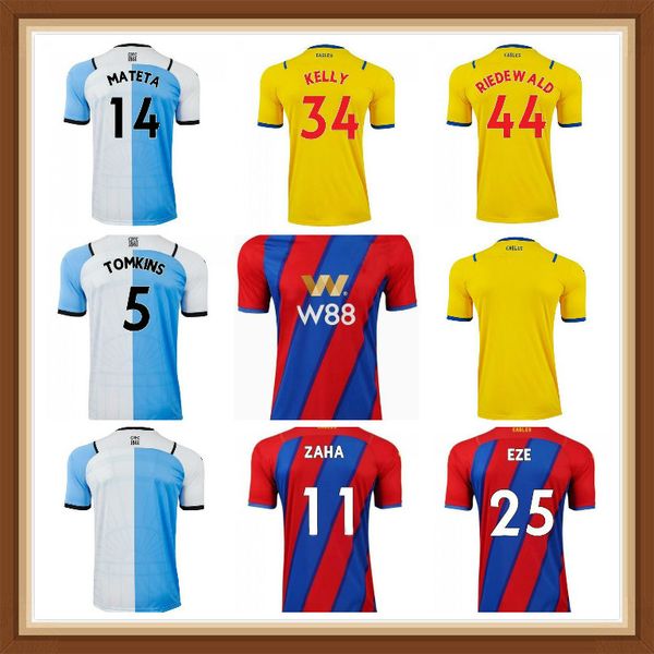 

2021 2022 zaha home away soccer jerseys milivojevic j.ayew sakho townsend meyer schlupp mccarthy benteke van aanholt custom football shirt, Black;yellow