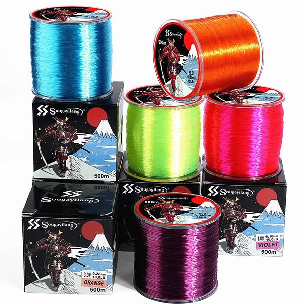 

braid line sougayilang 500m 7.0-38lb nylon fishing super strong transparent saltwater freshwater tackle