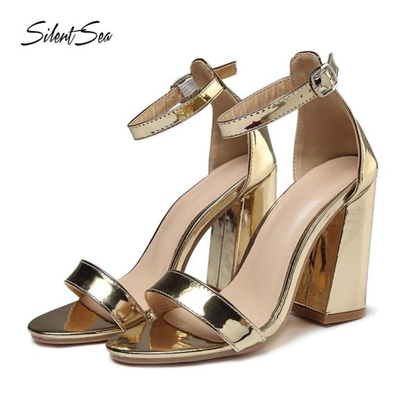 

silentsea strap women casual sandals open toe summer high heel shoes buckle ladies office work sandalias, Black