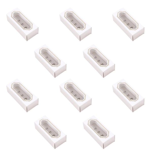

10pcs paper packing box macaroon dessert transparent packaging gift wrap